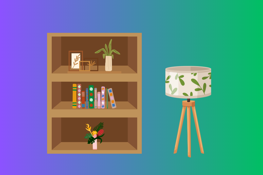 estante-de-livros-e-abajur
